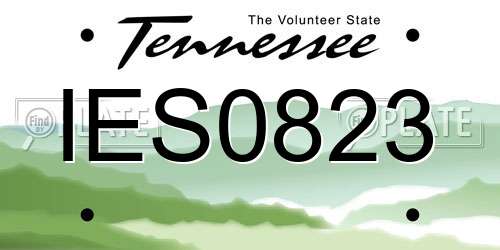 IES0823 Tennessee License Plate