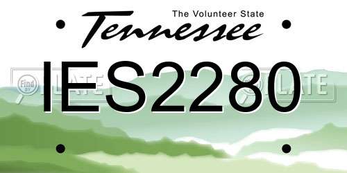 IES2280 Tennessee License Plate