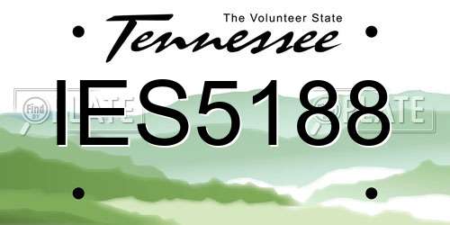 IES5188 Tennessee License Plate