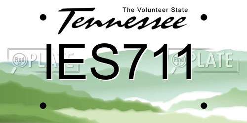 IES711 Tennessee License Plate