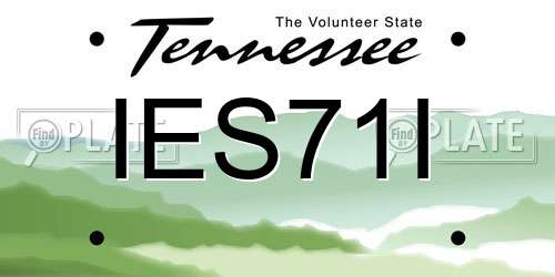 IES71I Tennessee License Plate