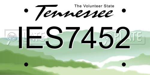 IES7452 Tennessee License Plate