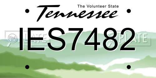 IES7482 Tennessee License Plate