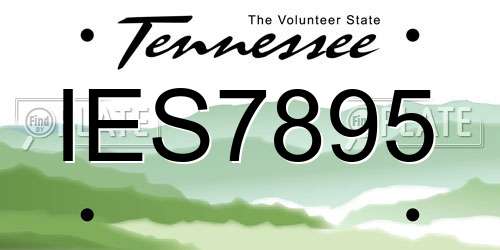 IES7895 Tennessee License Plate