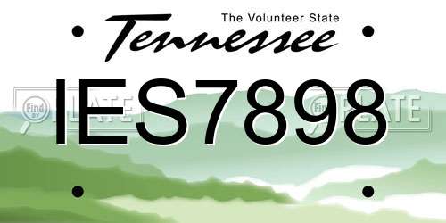 IES7898 Tennessee License Plate