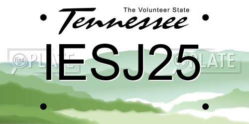 IESJ25 Tennessee License Plate