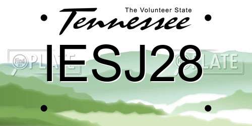 IESJ28 Tennessee License Plate
