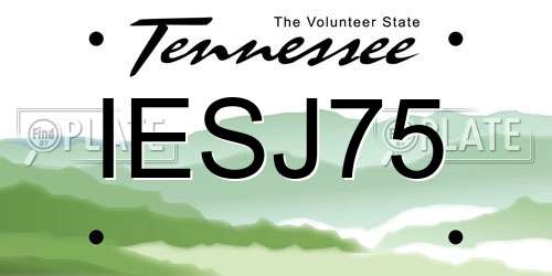 IESJ75 Tennessee License Plate