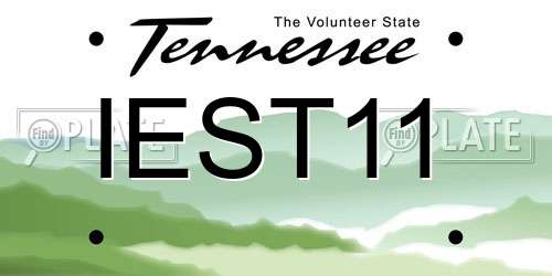 IEST11 Tennessee License Plate
