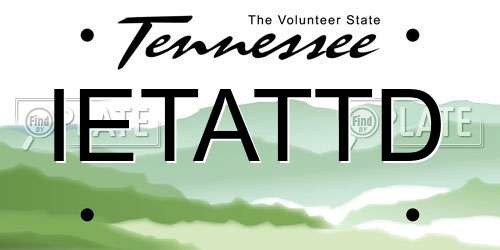 IETATTD Tennessee License Plate