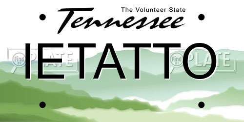 IETATTO Tennessee License Plate