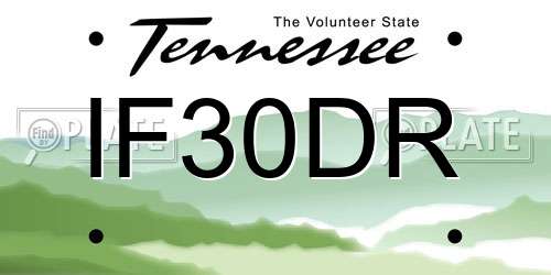 IF30DR Tennessee License Plate