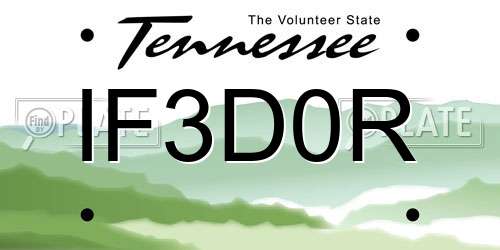 IF3D0R Tennessee License Plate