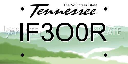 IF3O0R Tennessee License Plate