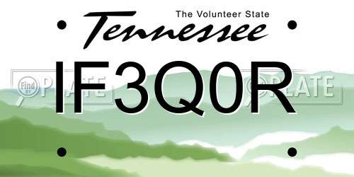 IF3Q0R Tennessee License Plate