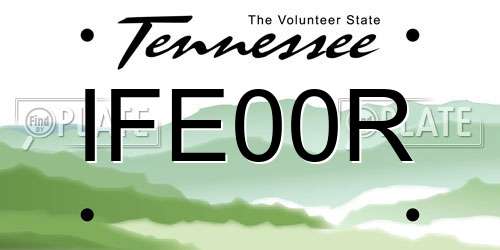 IFE00R Tennessee License Plate