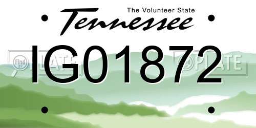 IG01872 Tennessee License Plate