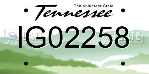 IG02258 Tennessee License Plate