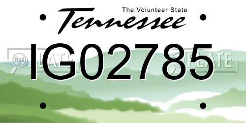 IG02785 Tennessee License Plate