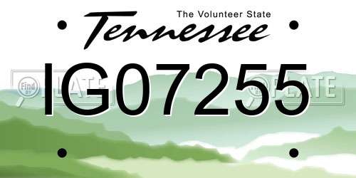 IG07255 Tennessee License Plate