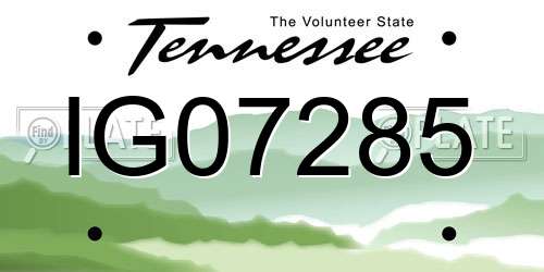 IG07285 Tennessee License Plate