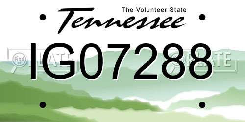 IG07288 Tennessee License Plate