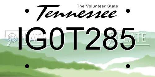 IG0T285 Tennessee License Plate