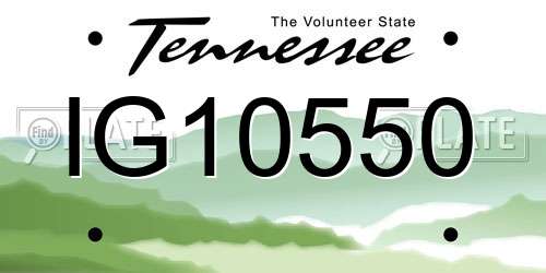 IG10550 Tennessee License Plate