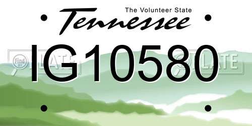 IG10580 Tennessee License Plate
