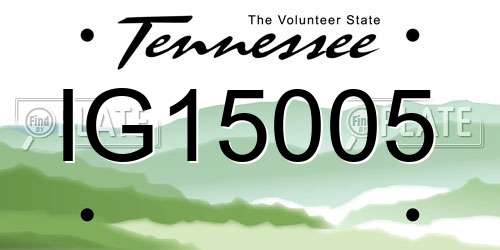 IG15005 Tennessee License Plate