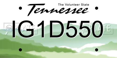 IG1D550 Tennessee License Plate