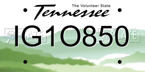 IG1O850 Tennessee License Plate