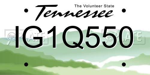 IG1Q550 Tennessee License Plate