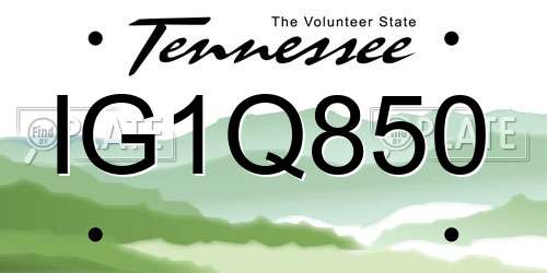 IG1Q850 Tennessee License Plate