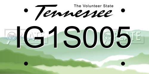 IG1S005 Tennessee License Plate