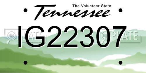IG22307 Tennessee License Plate