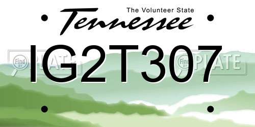 IG2T307 Tennessee License Plate