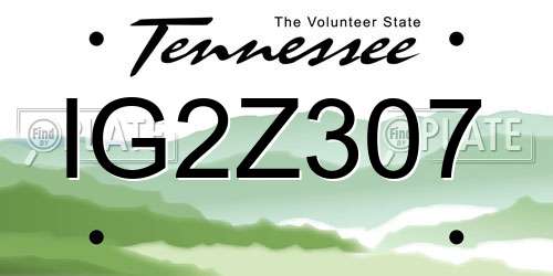 IG2Z307 Tennessee License Plate