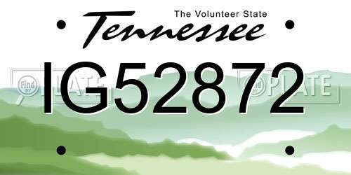 IG52872 Tennessee License Plate