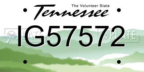 IG57572 Tennessee License Plate