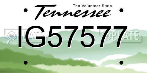 IG57577 Tennessee License Plate