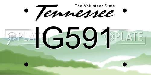 IG591 Tennessee License Plate