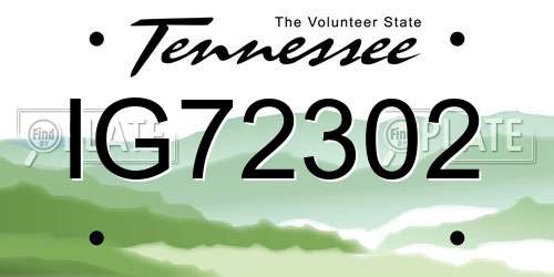 IG72302 Tennessee License Plate