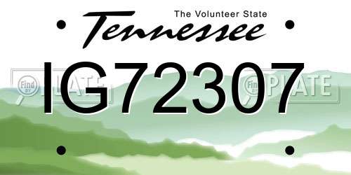 IG72307 Tennessee License Plate