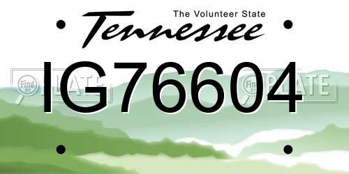 IG76604 Tennessee License Plate