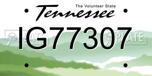IG77307 Tennessee License Plate
