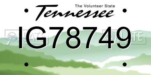 IG78749 Tennessee License Plate
