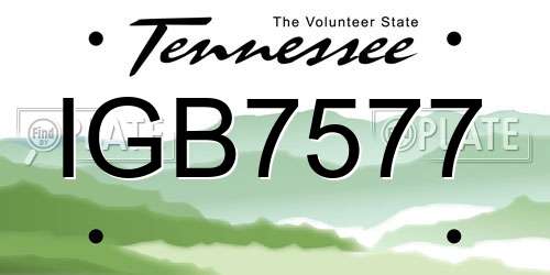 IGB7577 Tennessee License Plate