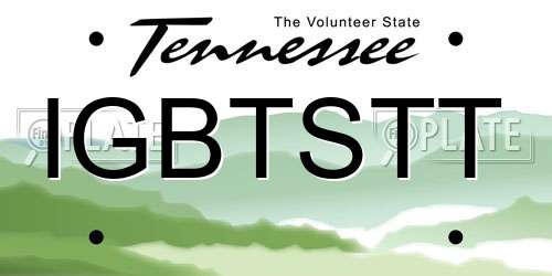 IGBTSTT Tennessee License Plate