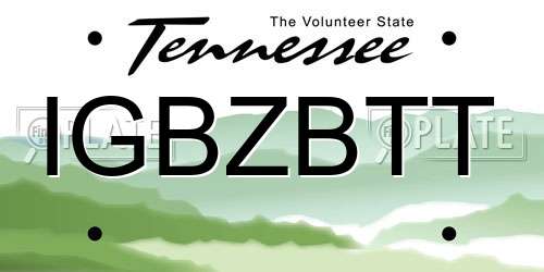 IGBZBTT Tennessee License Plate